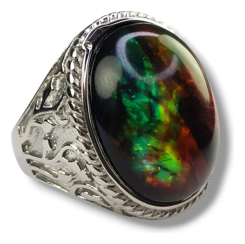 Anillo Estilo Turco Ágata Acero Inoxidable A1078