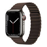 Pulseira Couro Magnético Para Apple Watch 7 8 Ultra 45 49mm