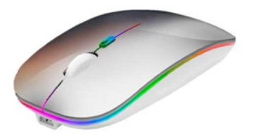 Mouse Inalámbrico Recargable Delgado/silencioso Rgb 1600 Dpi