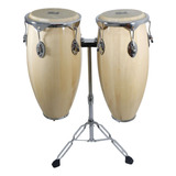 Congas Lm Drums 11 3/4 Y 12 1/2 Natural Y Atril Msi+envio