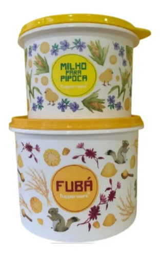 Tupperware Kit Mantimento Milho E Fubá Floral Pb Bistrô 