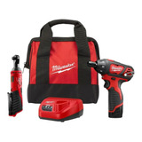 Kit Matraca 3/8 + Destornillador Inalámbrico Milwaukee M12