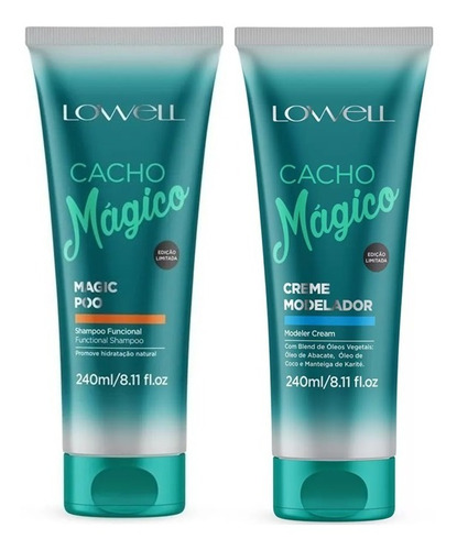 Kit Cacho Mágico Shampoo + Creme Modelador 240ml - Lowell