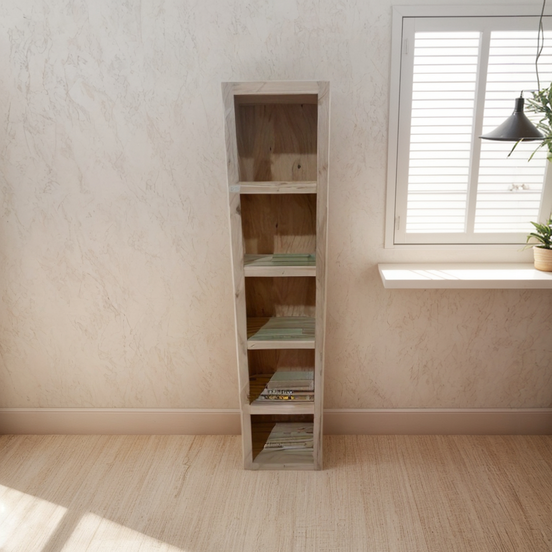 BIBLIOTECA DE PINO RECTA 40x25x175 cm
