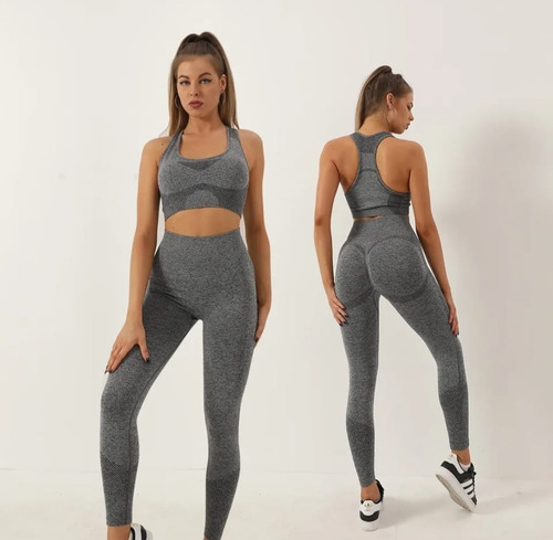 Pack 2 Conjuntos Deportivos Calza Legging + Top  Gimnasio