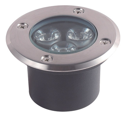 Spot Led Balizador Chao Piso 3w Embutir Branco Quente 3000k Cor Da Cúpula Prateado / Inox Cor Da Estrutura Preto