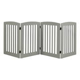 Barkwood Pets No Empotrado Madera Pet Gate, L, Gris