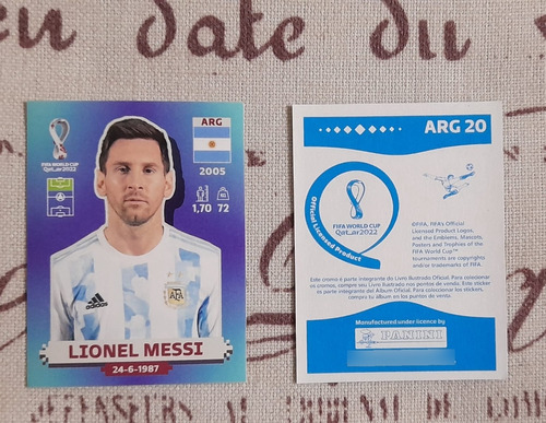 .- Lamina Lionel Messi Mundial Qatar 2022 Panini Original
