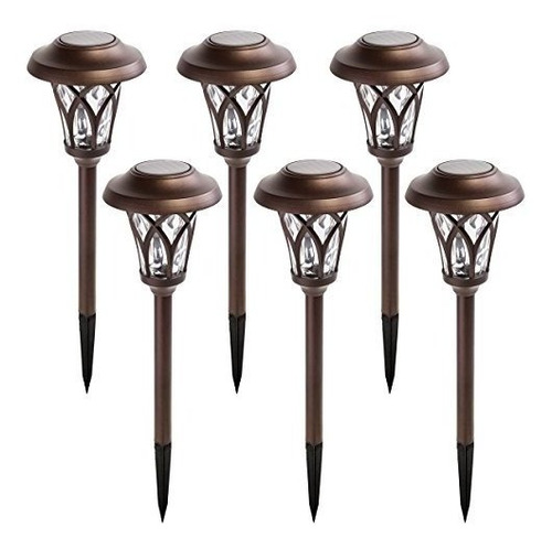 Set 6 Lamparas Led Solares Jardin Patio Facil Usar