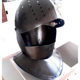 Capacete Elmo Cavaleiro Medieval De Combate Aço Metal