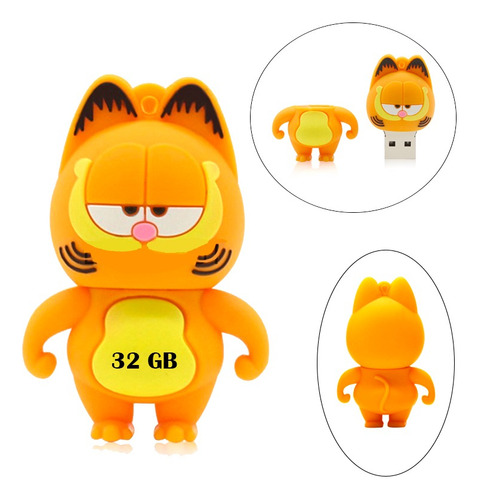 Memoria Usb 32gb Diseño Forma Figura De Garfield