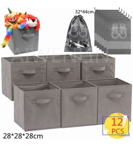 Caja De Almacenamiento Ropa Plegable Cubos Organizadores 12p