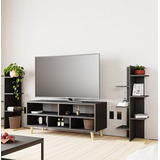 Mueble Para Tv Minimalista Color Negro Fácil De Armar