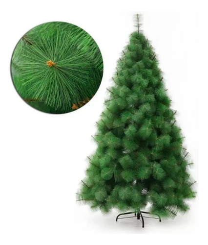 Árbol De Navidad Frondoso Artificial 2.10m Soporte Metálico