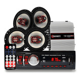 Kit Falante  6 Pol 200w + Mp3 Player + Modulo Ts400x4