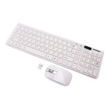 Kit Teclado E Mouse Wireless Sem Fio Ultra Slim 2.4 Ghz K-06 Cor Do Teclado Branco