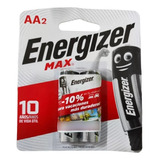 Par Bateria Pila Energizer Alkalina Aa X2 Max Power Duracion