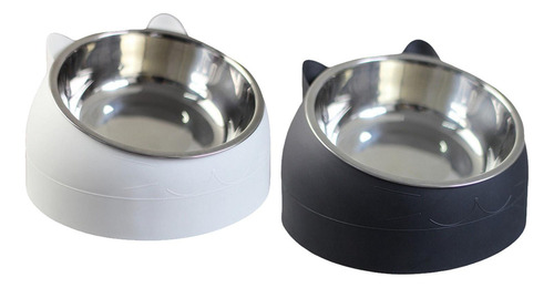 2 Prato Alimentação Metal Para Cães E Gatos .