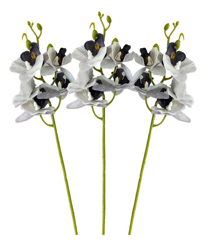 Kit 3 Planta Artificial Decorativa Grande Orquídea Realista