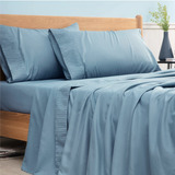 Bedsure Queen Bed Sheets Set Spa Blue Soft 1800 Bedding Shee