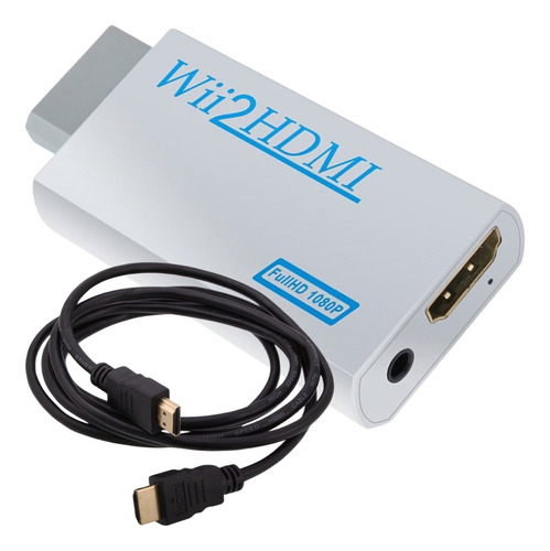 Adaptador Conversor Áudio Vídeo Nintendo Wii Para Hdmi +cabo