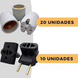 Kit 20 Bocal Soquete Receptáculo E-27 De Porcelana C/ Borne Cor Cinza