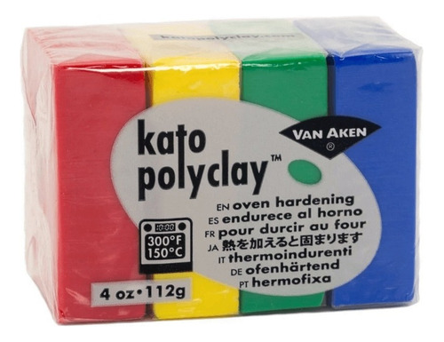 Set 4 Arcilla Polimérica Van Aken Kato Polyclay 112 G Color Primarios (primary)