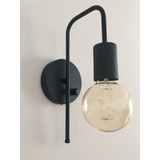 Lampara Aplique Pared Negro/blanco C/interruptor Vintage