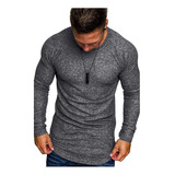 Remeras Entallada Hombre Gym Manga Larga Algodón Jersey Gym