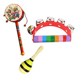 Instrumentos Musicales De Madera De 3 Piezas Para Preescolar