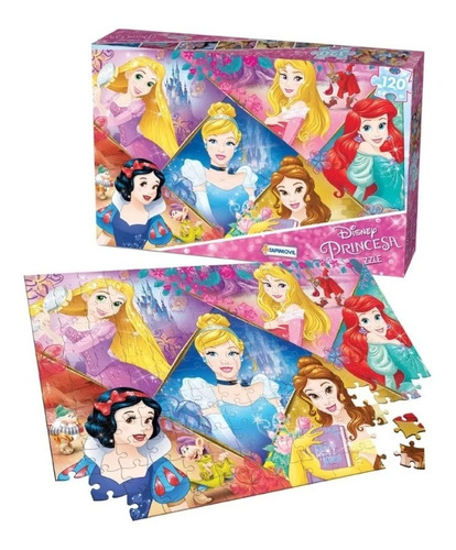 Puzzle Infantil Princesas Disney X 120 Piezas Rompecabezas