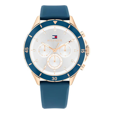 Reloj Unisex Silicona Azul Marino, Fondo Blanco, Ajustable | Envío gratis