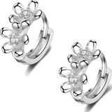 Aros Plata 925 Pendientes Mujer Flor Regalo Joya Argolla