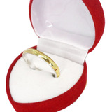 Alianza Anillo Casamiento Compromiso Plata 925 Y Oro Unidad