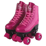 Patins Ajustável Roller Skate Rosa Glitter 31-34 Fenix Pb01r