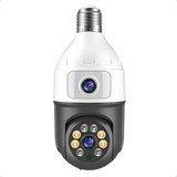 Camera De Segurança Lampada Ip Wifi Espiã Lente Dupla 360