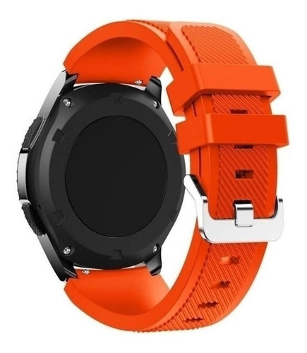 Pulseira 22mm De Silicone Confort Compatível Com Kepup W200 Cor Laranja