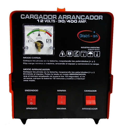 Cargador Arrancador 12v 30/400 C/amp. Y Comando A Distancia