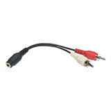 Cable De 3,5 Mm A Dos Rca, Negro/6 In