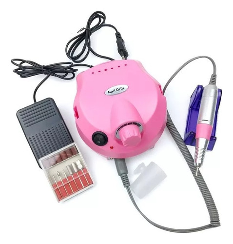 Torno Uñas Manicura Manicure Profesional Pedal 35000rpm Rosa