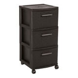 Cajonera Organizador Plastico Cajonero 3 Cajones Rattan Mq