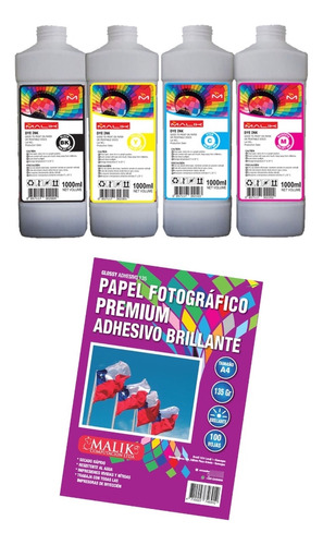 Papel Adhesivo 135gm 100 Hojas + 4 Litros Para Hp St 517