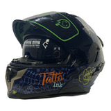 Casco Abatible Half + Guantes Cross De Tela