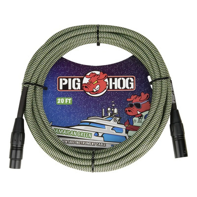 Cable Microfono Jamaican Green 6.10mt. Pig Hog Phm20jgr | Meses sin interés