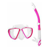 Combo Snorkel Y Mascara Rosa Escualo Modelo Nautilus