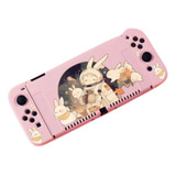 Carcasas Compatible Nintendo Switch Rosada Conejo 