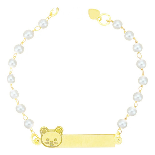 Pulseira Infantil Personalizada Recém Nascido Banhada Ouro