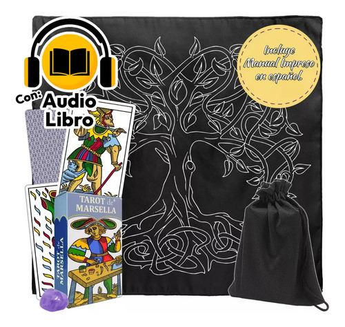 Tarot Marsella En Español + Morral + Mantel Arbol De Vida | MercadoLibre