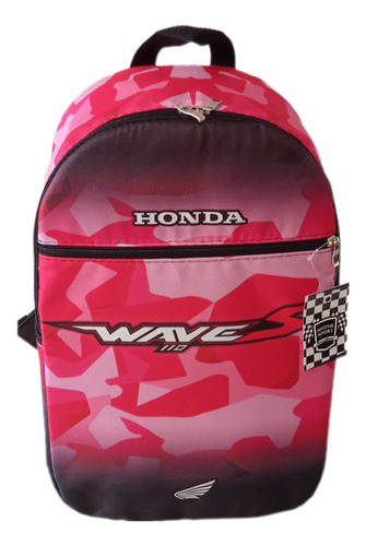 Mochila Moto Honda Wave Camuflada Rosa