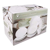 Crown Baccara Vajilla De Porcelana Blanca 16 Piezas Galardón